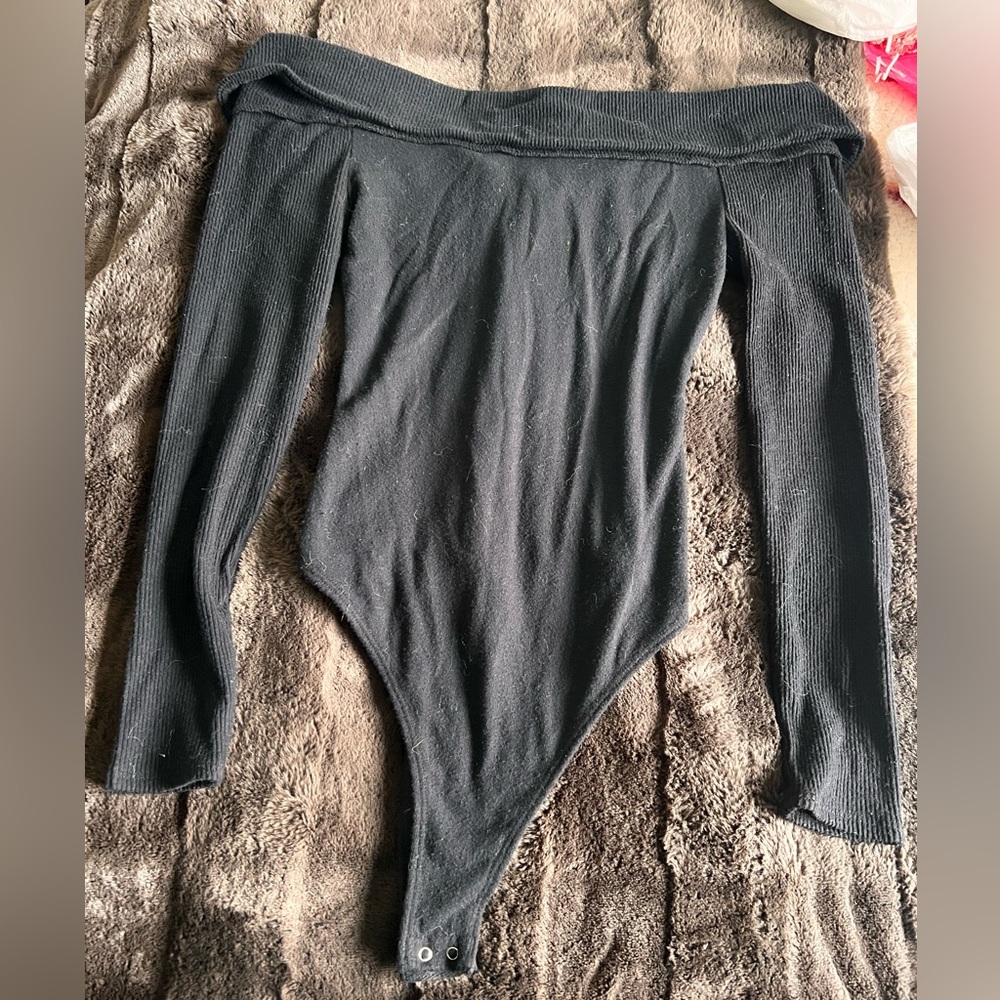 Black Off The Shoulder Body Suit